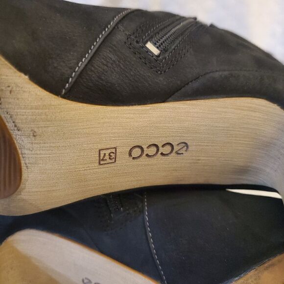 Ecco Black Black Leather Knee High Size 37 Boots - Picture 9 of 13